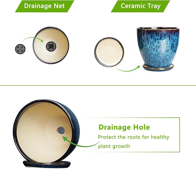 Ceramic Plant Pot, 6.3 Inch Ceramic Planter Pot - Image 5
