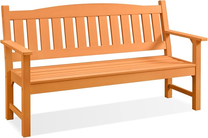 Psilvam 3-Person Outdoor Memorial Bench, All-Weather Poly Lumber Garden Bench by PsilvamGardenFurniture