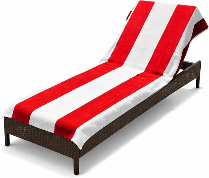 Superior Cabana Cotton Lounge Chair Cover, Outdoor Towel/Chaise Furniture Covers by SUPERIOR