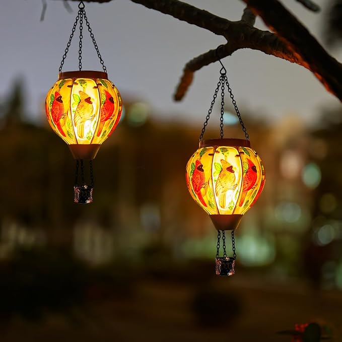 2 PCS Cardinal Hot Air Balloon Solar Lantern - Image 8