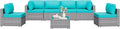 Shintenchi 7 Pieces Outdoor Patio Furniture Sets, Patio Sectional Sofa Couch by Shintenchi