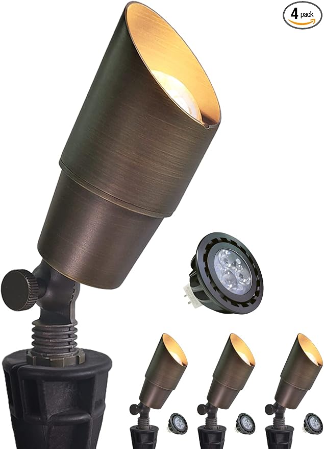 MALORY Brass Landscape Spotlight 4-Pack by MALORY