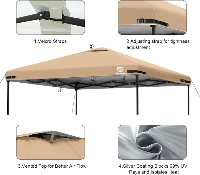 2PCS 10x10 Pop Up Canopy Replacement Top Cover - Image 4