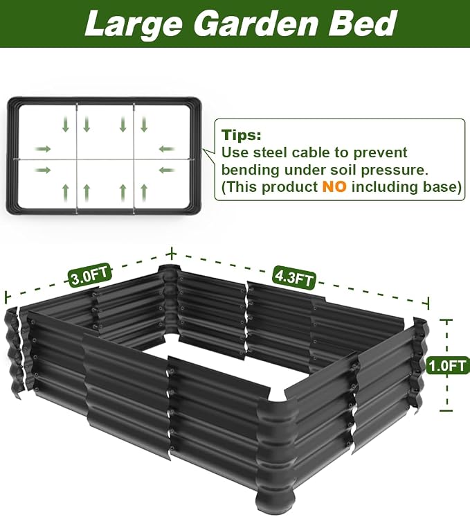 4.3x3.0x1.0ft Raised Garden Bed Kit - Image 2