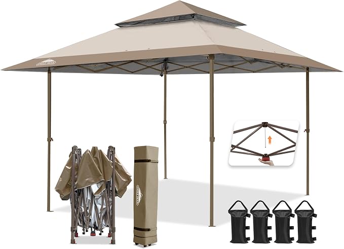 EAGLE PEAK 13x13 Straight Leg Pop Up Canopy Tent Instant Outdoor Canopy Easy by EAGLEPEAK
