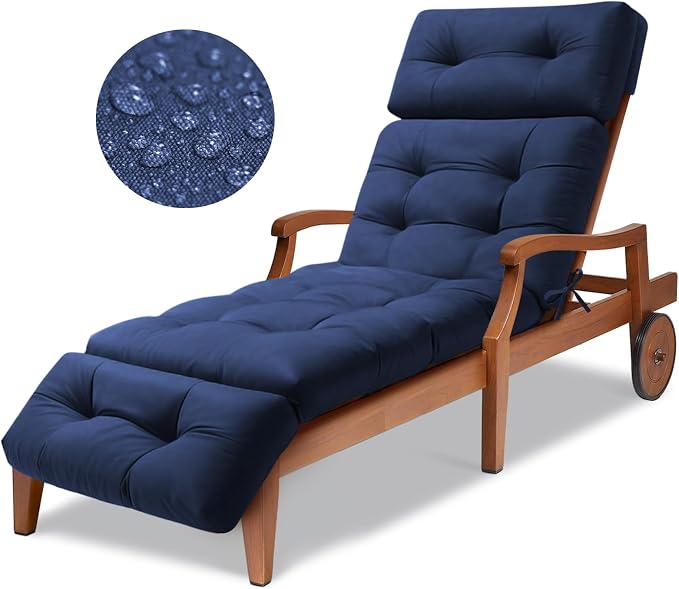 Outdoor Chaise Lounge Cushion Waterproof, 74.4x22x4.7 Inch Oxford Fabric by Unknown