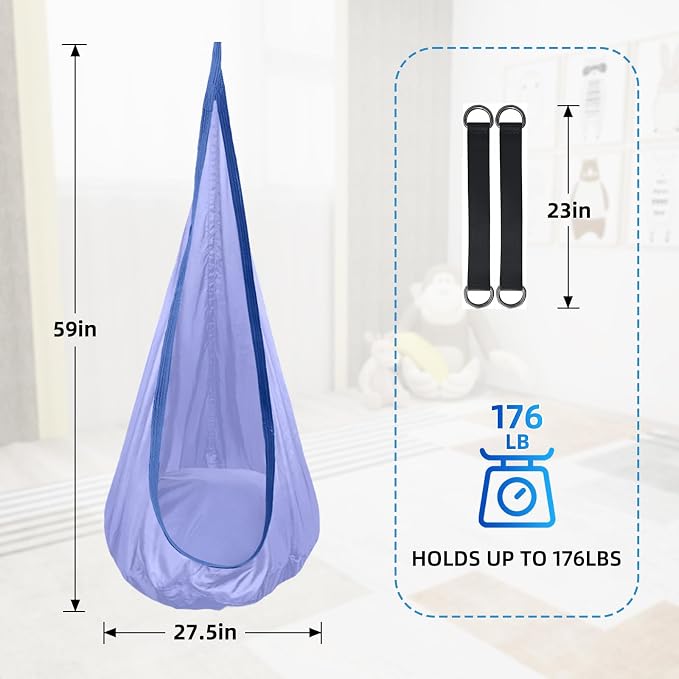 Kids Swing Seat Hammock Chair Indoor Outdoor Hanging Chair - Image 3
