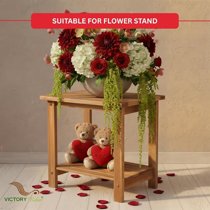 Double Adirondack Side Table, Weather-Resistant Rectangular End Table - Image 5