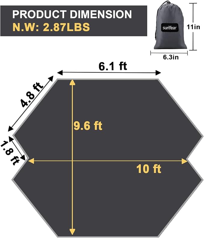 Sunyear Hammock Tent Rain Fly-Camping Hammock Outdoor Tarp-Small Door - Image 5