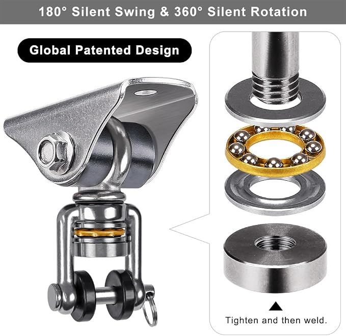 SELEWARE Anti-Squeaking Swing Hanger Stainless Steel Swing Hook Bearing Inside - Image 4