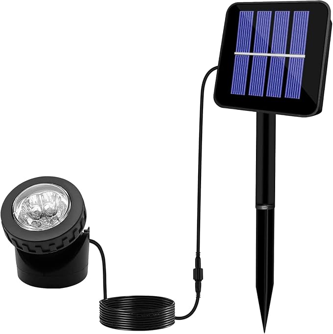 AVEKI Solar Pond Spotlights, 12 LED Solar Underwater Lights by AVEKI