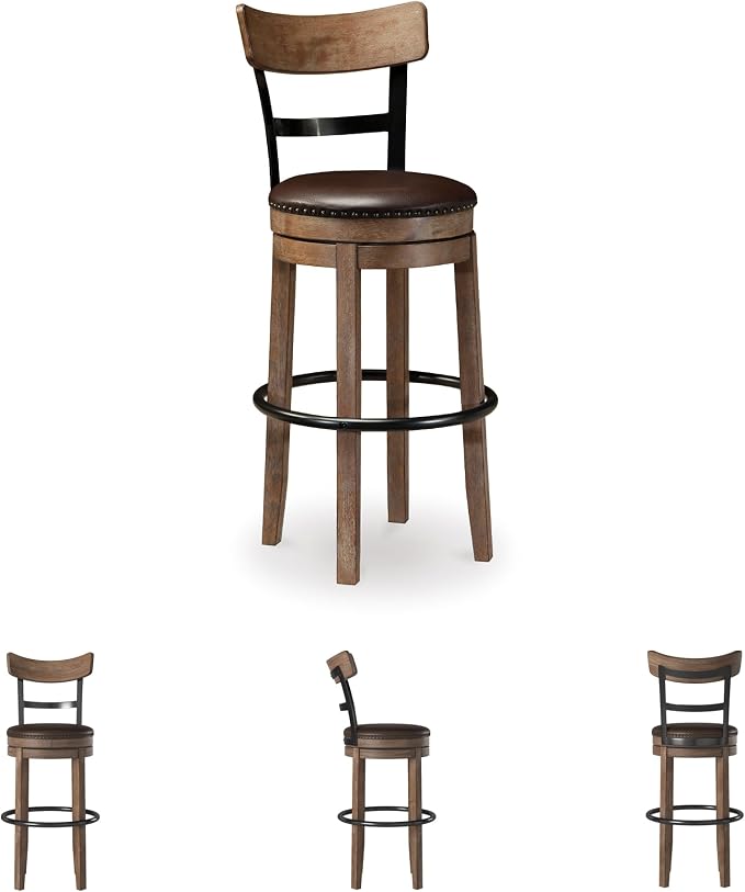 Signature Design by Ashley Pinnadel 30" Modern Swivel Pub Height Barstool - Image 7