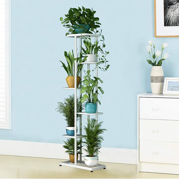 LINZINAR Plant Stand Metal 6 Tier 7 Potted Multiple Flower Pot Holder Shelf - Image 6
