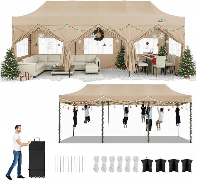 COBIZI 10x30 Pop up Canopy Heavy Duty by COBIZI