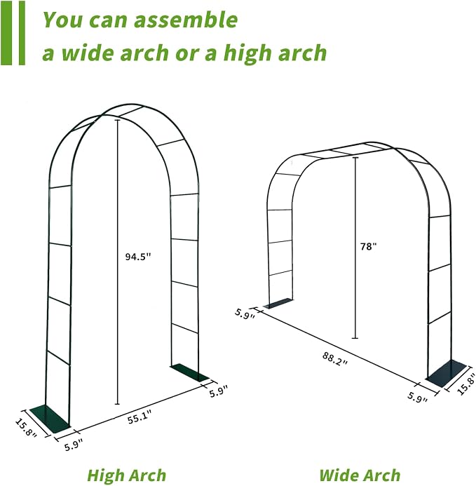 Thickened Tube GreenGiggle 100% Metal Heavy Duty Metal Garden Arch Trellis - Image 2