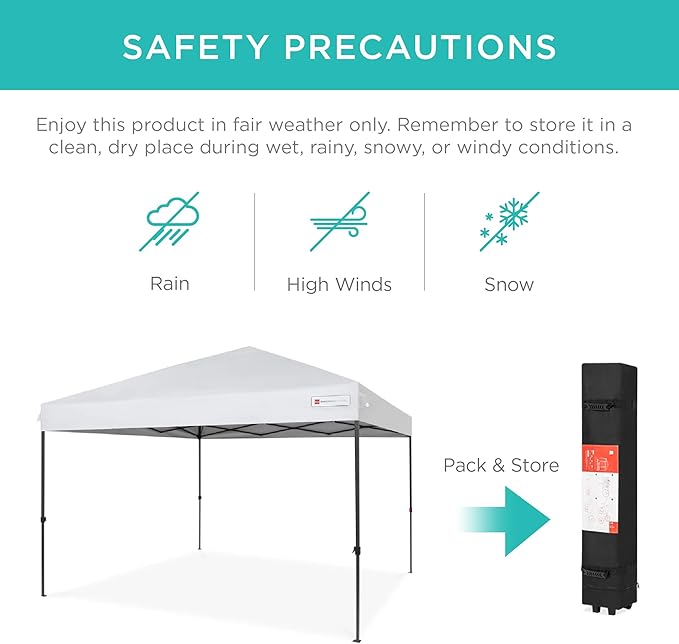 Best Choice Products 10x10ft Pop Up Canopy Tent, Outdoor Shade, 1 Person 1 - Image 5