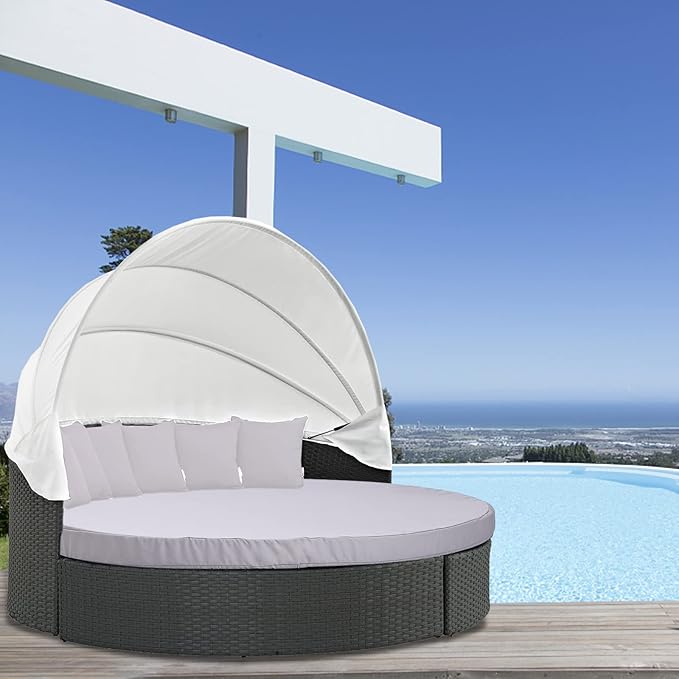 MICTONY Outdoor Daybed Cushion Cover, Sun Bed Cushion Cover, Outdoor Round Bed - Image 7