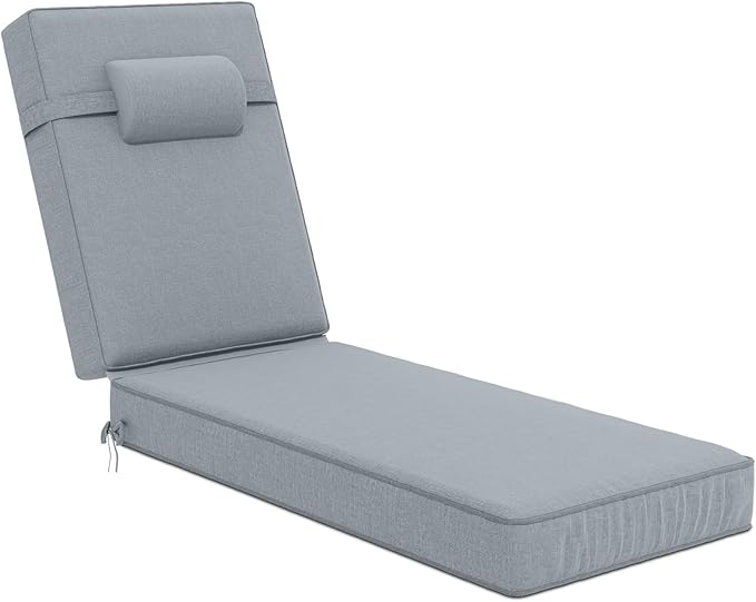72 x 21 x 4 Inch Olefin Chaise Lounge Cushions, Lounge Chair Cushions by Unknown