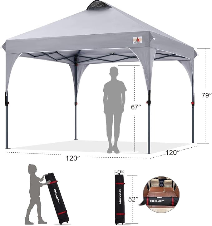 ABCCANOPY Outdoor Pop up Canopy Tent, 10x10 Instant Portable Canopy - Image 2