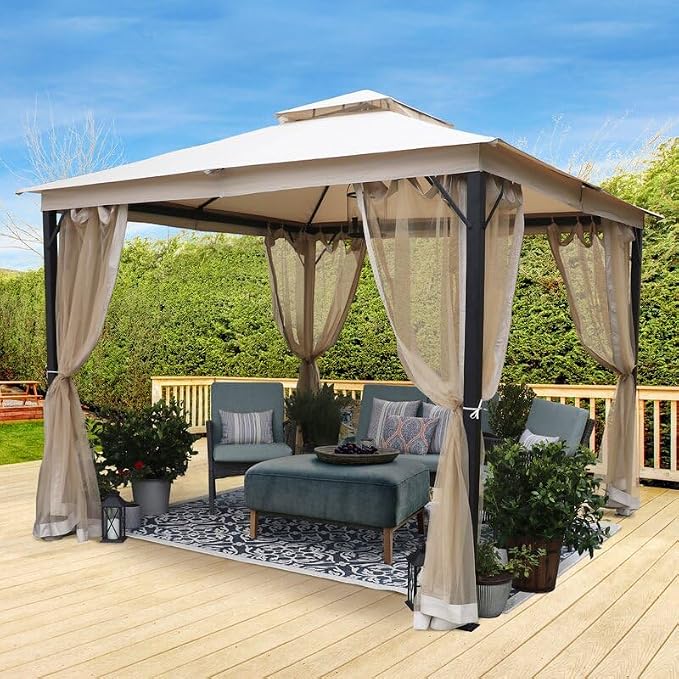 Patio Gazebo 10x10, Outdoor Gazebos, Heavy Duty Gazebo Soft Top Gazebos - Image 9