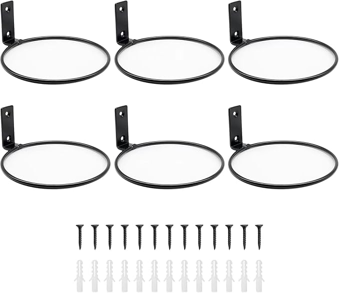 6 Pack 4 Inch Wall Flower Pot Holder Ring Plant Hanger, Metal Planter Hooks by Greemov