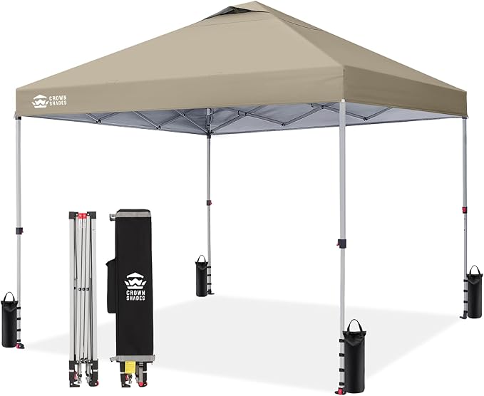 CROWN SHADES 12x12 Pop Up Canopy Outside Canopy, Patented One Push Tent Canopy by CrownShades