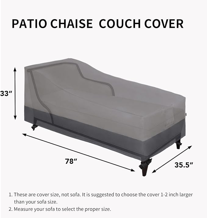 Easy-Going Waterproof Outdoor Chaise Lounge Cover, Heavy Duty Patio Lounge - Image 6