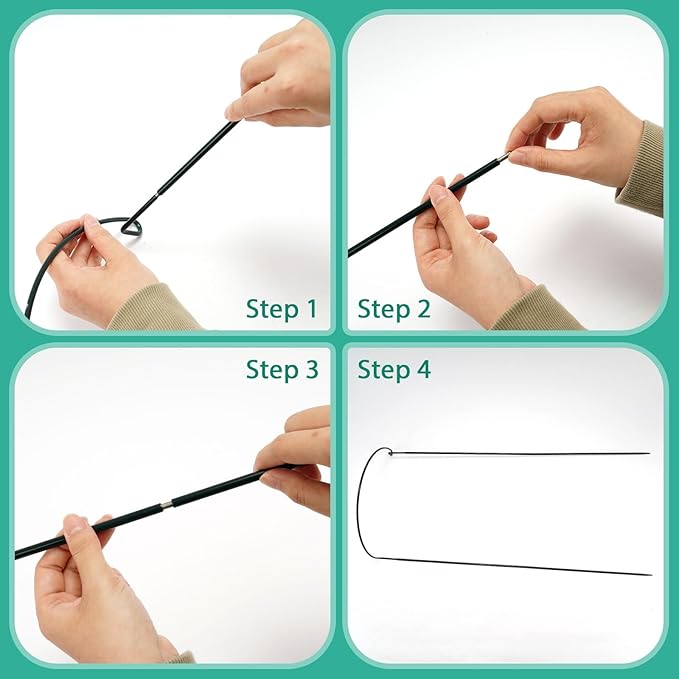 32 inch Plant Support Stakes, 10 Pack Half Round Metal Garden Plant Stake - Image 3