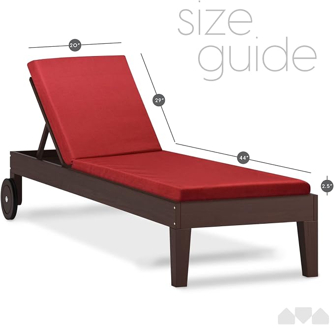 Milliard Memory Foam Outdoor Chaise Lounge Lawn Chair Cushion, - Image 2