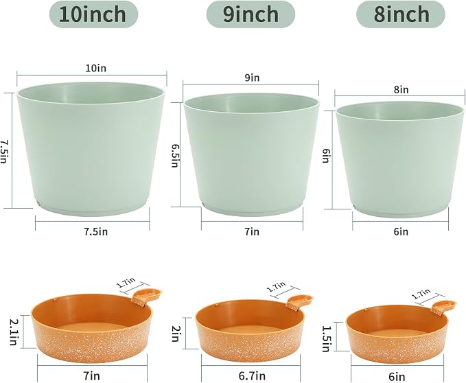 GARDIFE 10/9/8 inch Plant pots, planters - Image 2