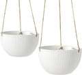 UBEE Ceramic Hanging Planters Indoor Outdoor, 7.5 Inch + 6.5 Inch Hanging by Unknown