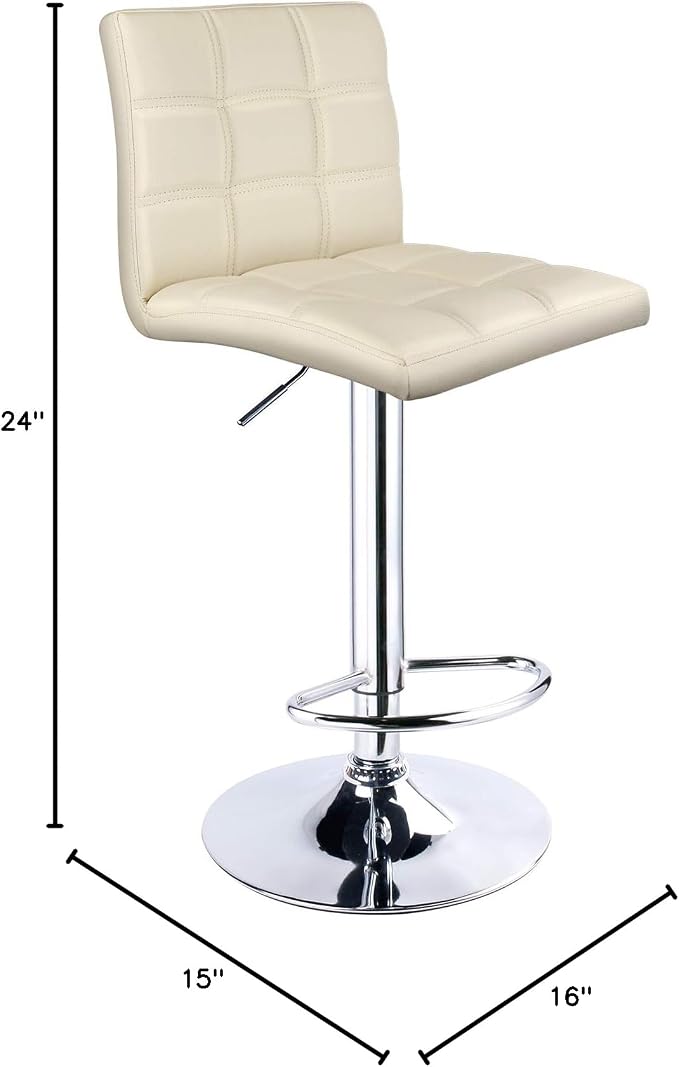 Leopard Modern Square PU Leather Adjustable Bar Stools - Image 3