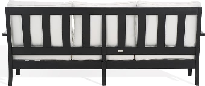 SAFAVIEH Couture Collection Martinique Black Solid Wood Indoor/Outdoor Patio - Image 5