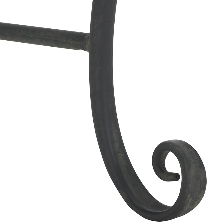 SAFAVIEH Outdoor Collection Abia Victorian Antique Black Semicircle Tree Bench - Image 11