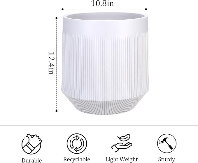Plant Pots，Set of 2 Plastic Large Pots - Image 3