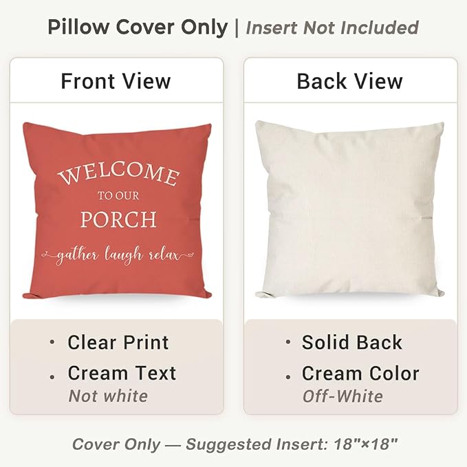 PANDICORN Welcome to Our Porch Stay Awhile Outdoor Decorative Throw Pillow - Image 4