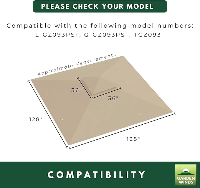 Garden Winds Durable 350 Replacement Canopy Top Compatible - Image 6