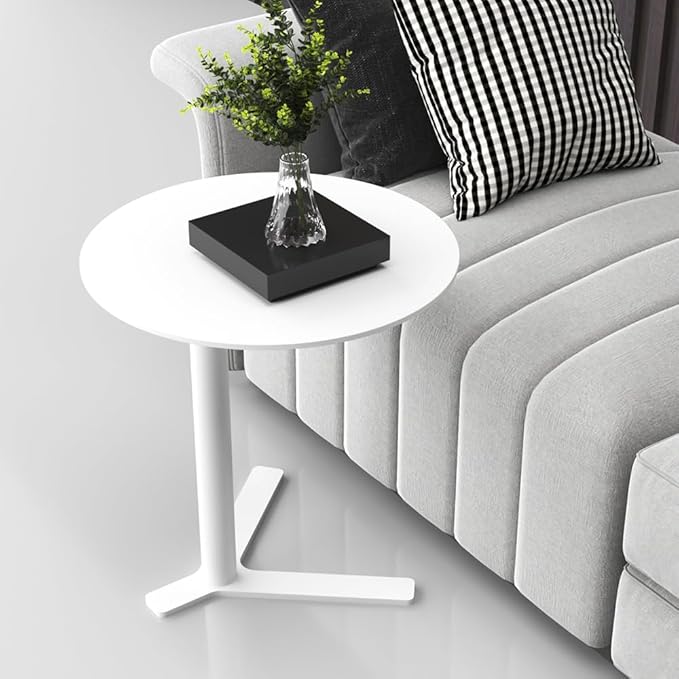 C Shaped Side Table End Coffee Tables, Unique Aesthetics Minimalist Accent by Unknown