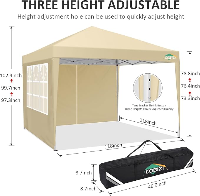 COBIZI 10x10 Pop Up Canopy Tent - Image 3