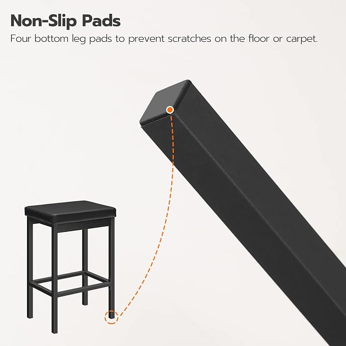 HOOBRO Bar Stools, 24.8-Inch Height Stools, Breakfast Bar Stools, Kitchen Stools - Image 7