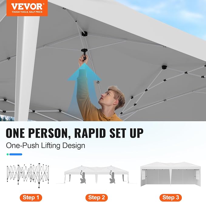 VEVOR Pop Up Canopy, 10 x 20 FT Instant Canopy Portable Gazebo - Image 2