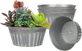 vensovo 9 Inches Silver Metal Rustic Plant Pots by vensovo