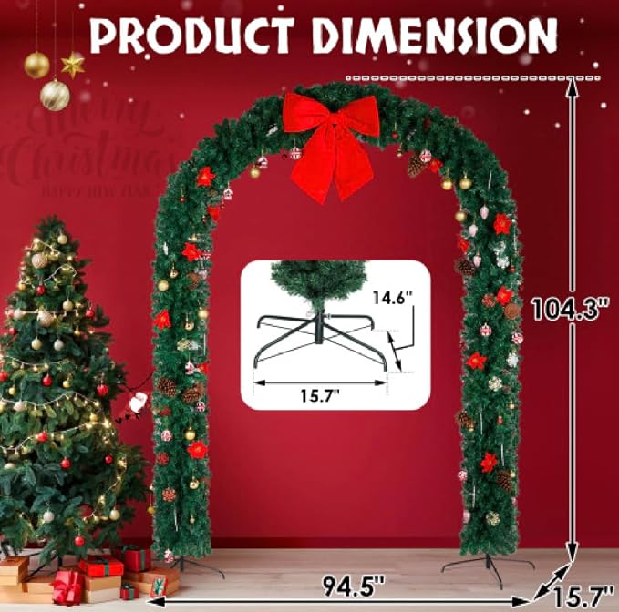 VINGLI Christmas Artificial Tree Arch, Holiday Parties, Festival Home Decor - Image 9
