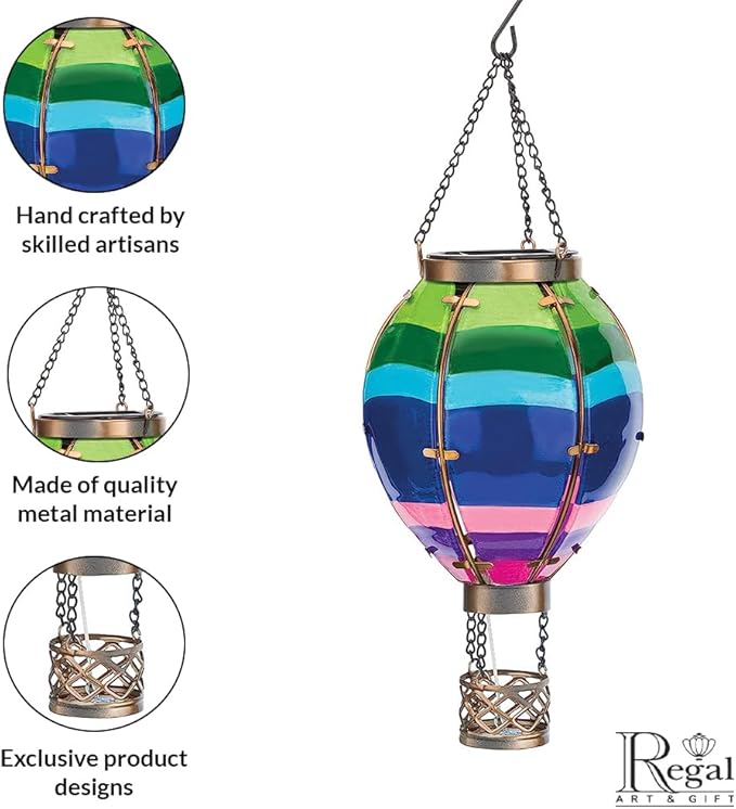 Regal Art & Gift Hot Air Balloon Solar Lantern – Hanging Solar-Powered LED - Image 4