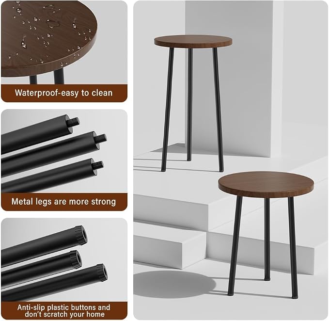 Plant Stand Indoor 2 Pack: Plant Table 14''&20'' Wooden & Metel Heavy Duty - Image 3