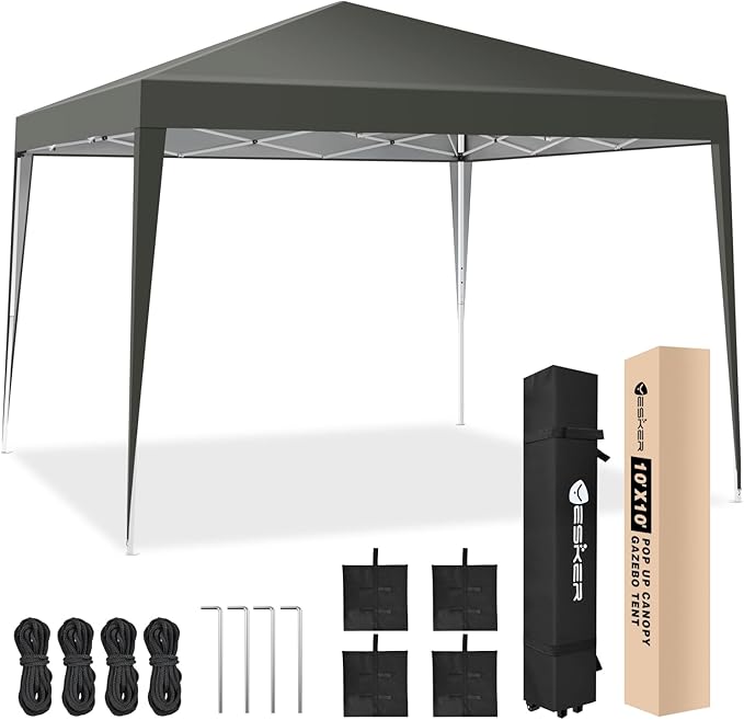 Yesker 10x10 Pop Up Canopy Tent UPF 50+ Waterproof Outdoor Canopy Portable by YESKER