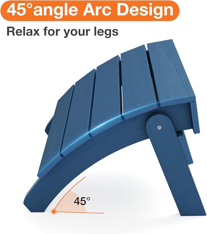 YEFU Adirondack Ottoman Set of 2, Patio Foot Rest, Adirondack Foot Rest - Image 5