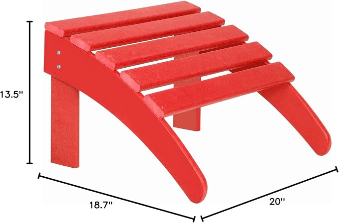WO Home Furniture Adirondack Ottoman Outdoor Patio Footrest 13.5" Inch Folding - Image 3