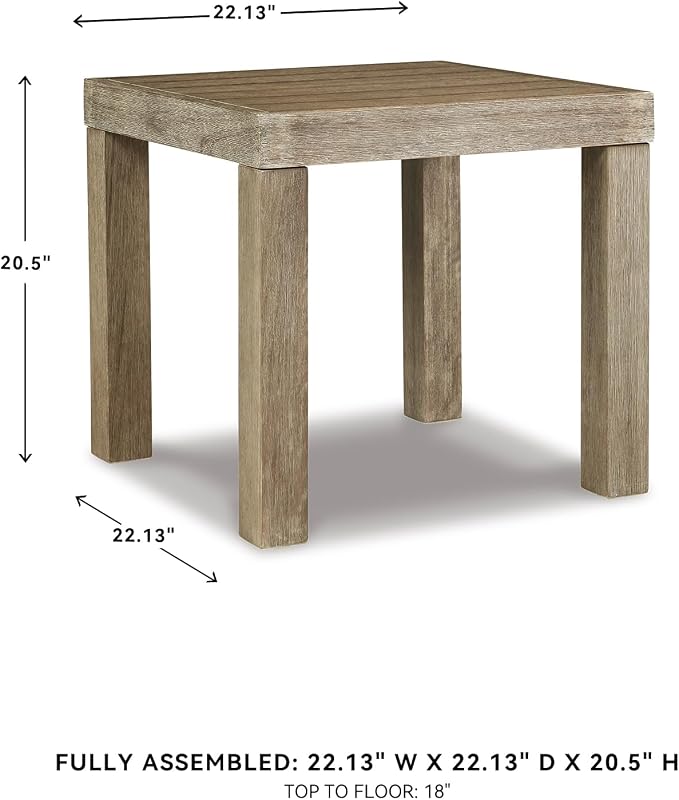 Signature Design by Ashley Silo Point Casual Outdoor Square Patio End Table - Image 3