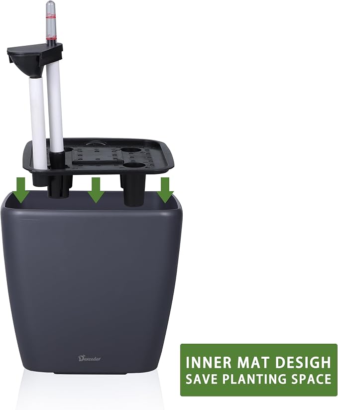 Dexceder 11x10 Self Watering Planter Indoor Outdoor, Inner Mat Design, - Image 4